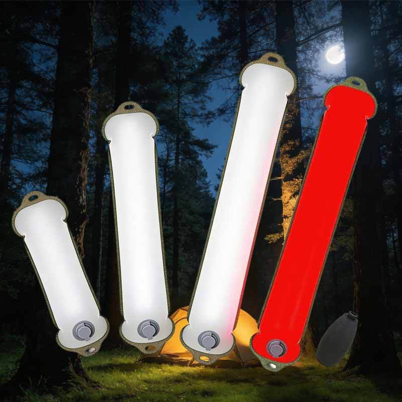 Lampe gonflable et pliable pour camping à fixation magnétique