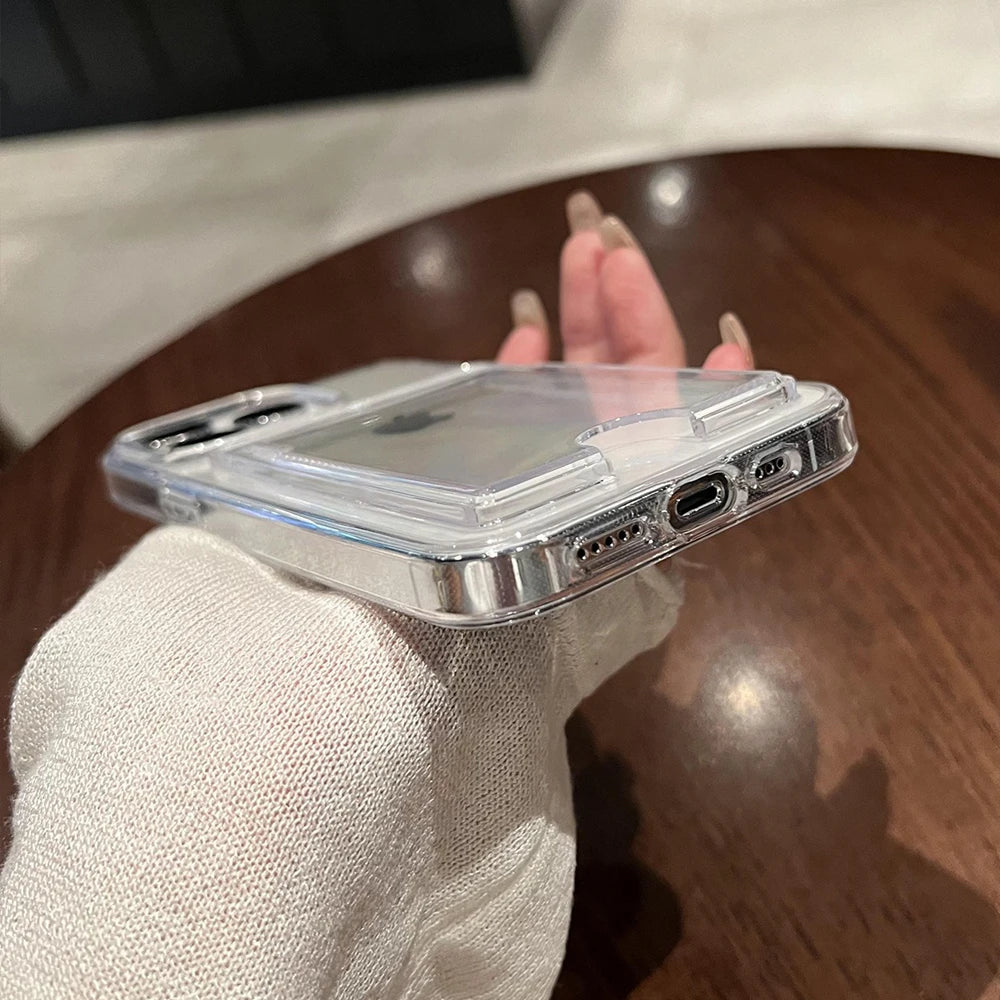 Coque iPhone transparente avec porte-cartes — Protection & Style
