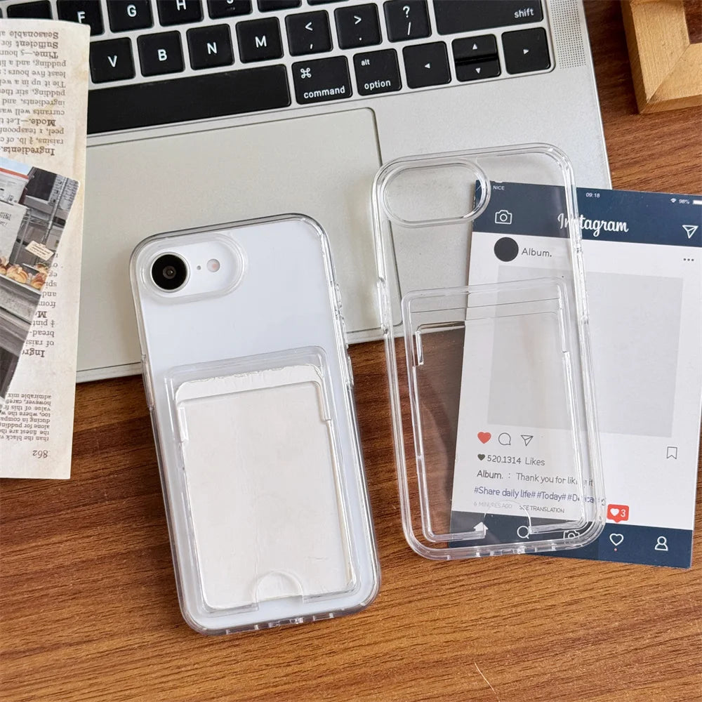 Coque iPhone transparente avec porte-cartes — Protection & Style