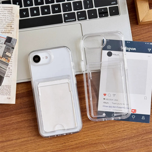 Coque iPhone transparente avec porte-cartes — Protection & Style