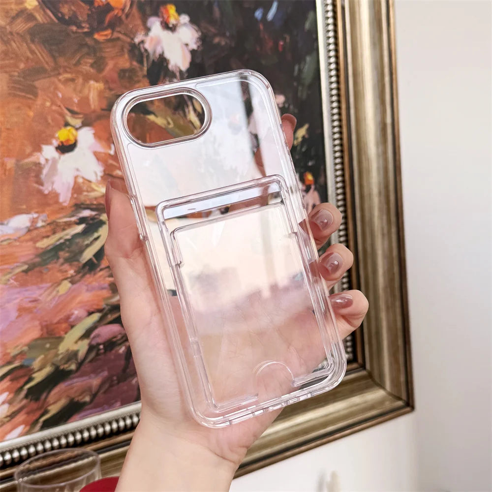 Coque iPhone transparente avec porte-cartes — Protection & Style