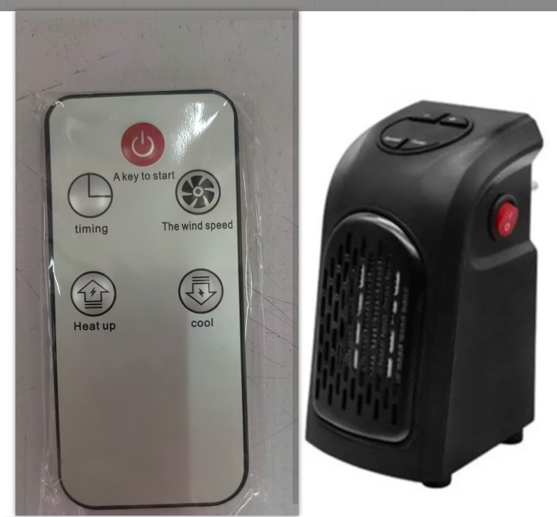 Ventilateur-chauffage mural électrique à céramique PTC – Chauffage d’air pour intérieur, bureau ou camping