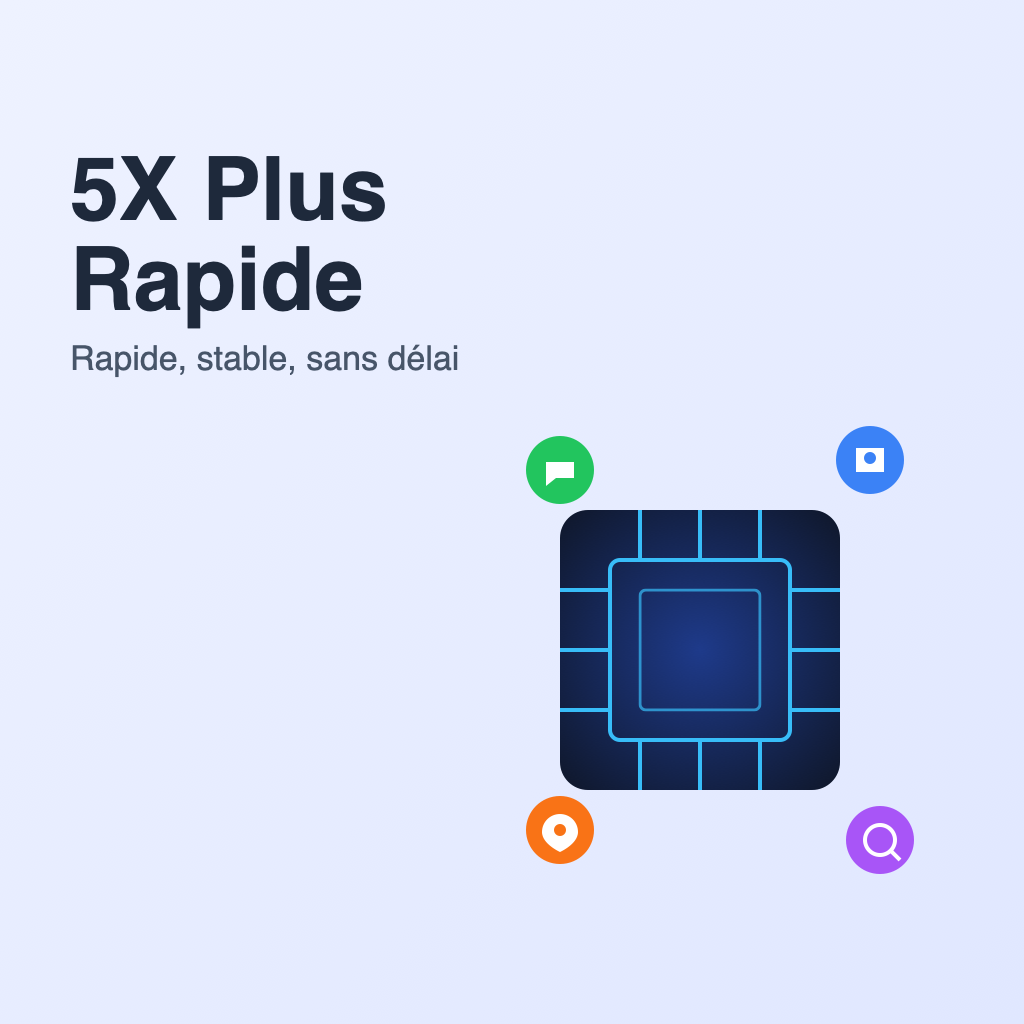 5X plus rapide, connexion stable
