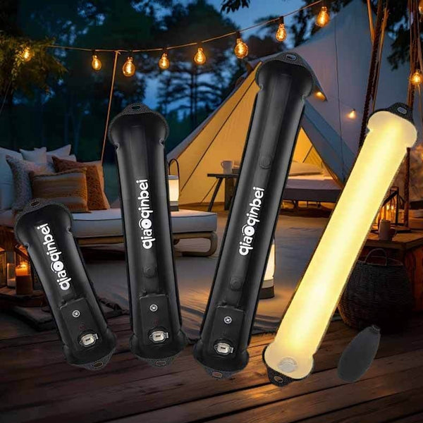 Lampe gonflable et pliable pour camping à fixation magnétique
