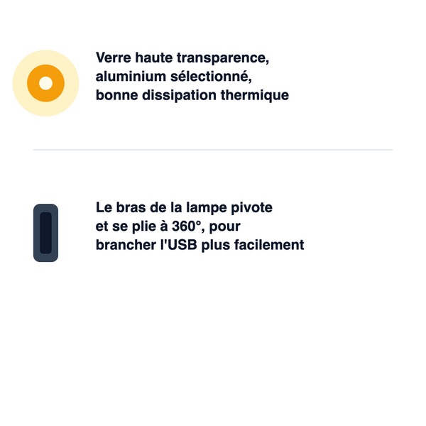 Verre haute transparence, bras rotatif 360 degres