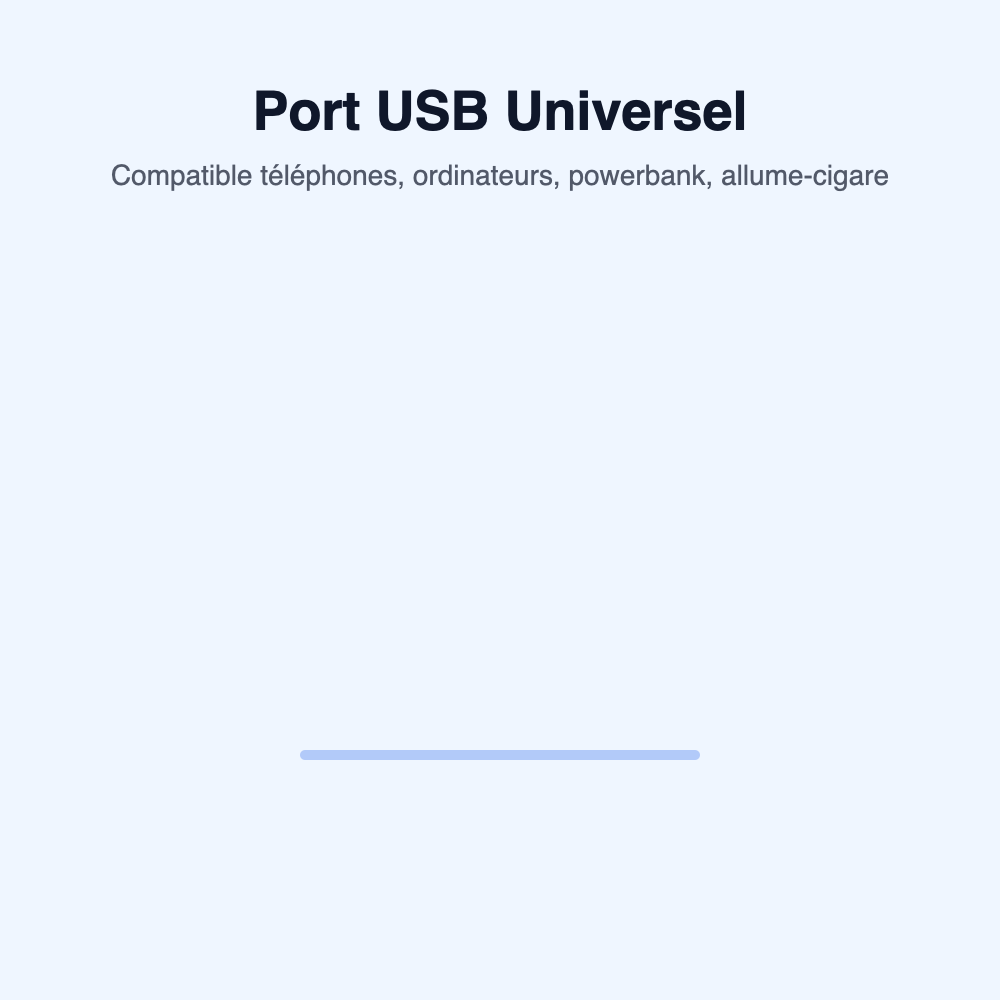 Port USB universel, compatible tous appareils
