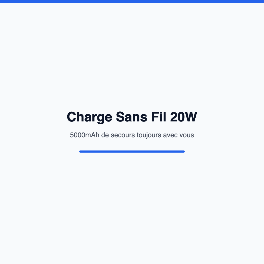 Charge sans fil 20W